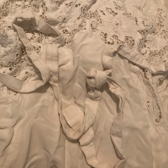 Women’s White Lace Dress With Waist Tie - Picture 5 of 11